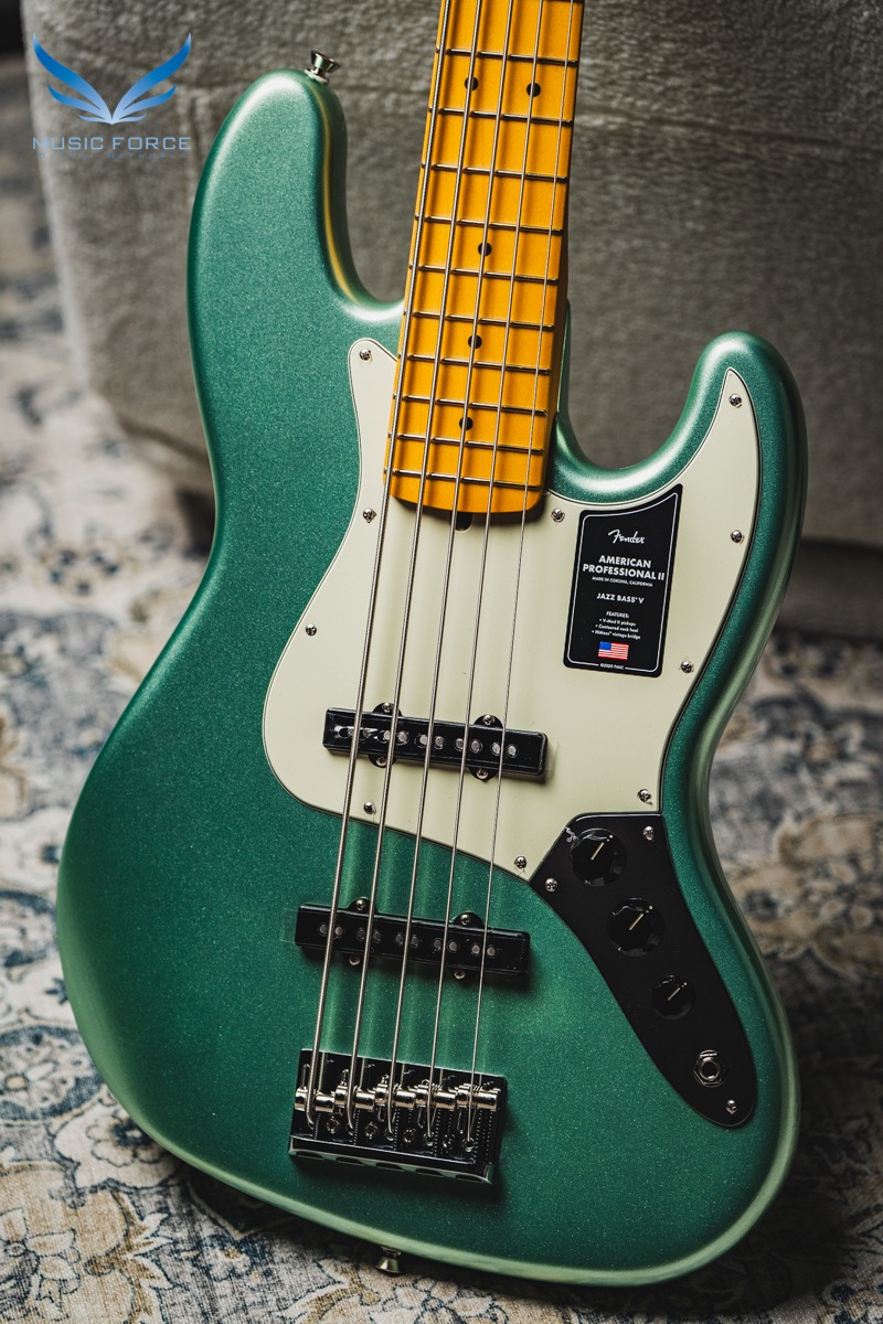 Fender USA American Professional II Jazz Bass V-Mystic Surf Green w/Maple FB (신품) 펜더 아메리칸 프로페셔널 II 재즈 베이스 5현 - US23089777